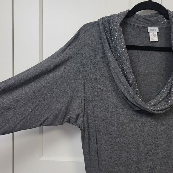 Cache cowl neck grey long sleeve dress, medium - Picture 12 of 12